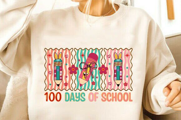 100 Days of School SVG, Pencil Bow PNG