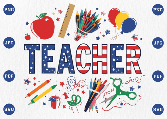 4th of July Teacher SVG Graphics