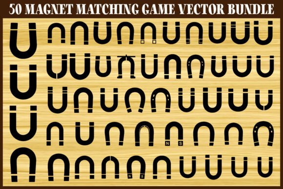 50 Magnet Matching Game Vector Bundle for Crafts and Graphics