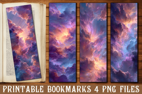 Aesthetic Galaxy Nebula Clouds Bookmark – A Creative Graphic Design Asset for Blogs and Crafts