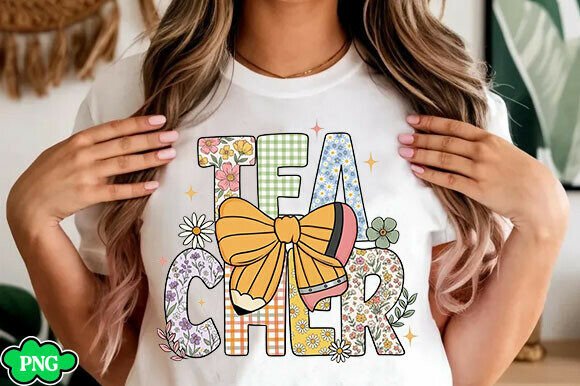 Boho Teacher PNG, Graphics for T-Shirt Designs