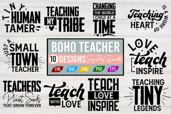 Boho Teacher Svg Png Bundle: Graphics for T-Shirt Designs