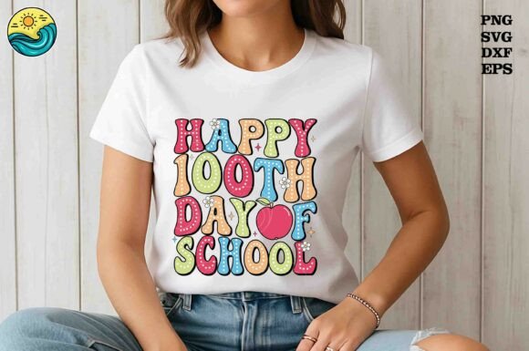 Happy 100th Day of School SVG Colorful Graphics