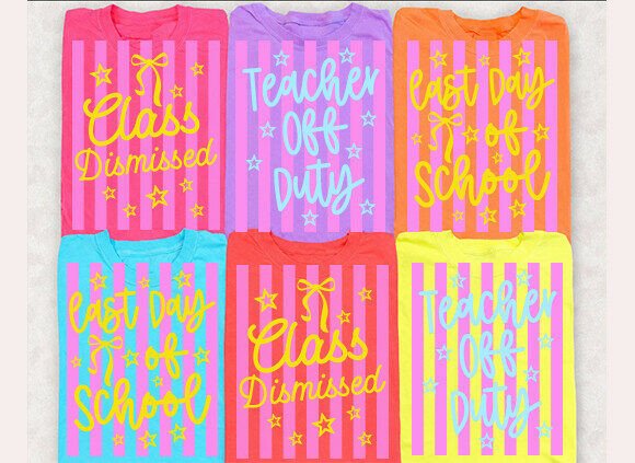 Neon Striped Last Day of School SVG PNG for Graphics and T-Shirt Designs