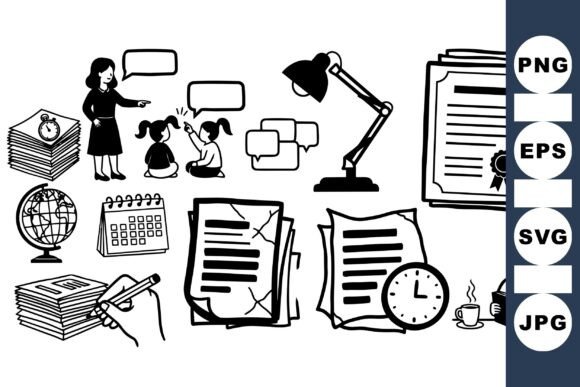 Office Documents Vector Pack for Crafts and Graphics