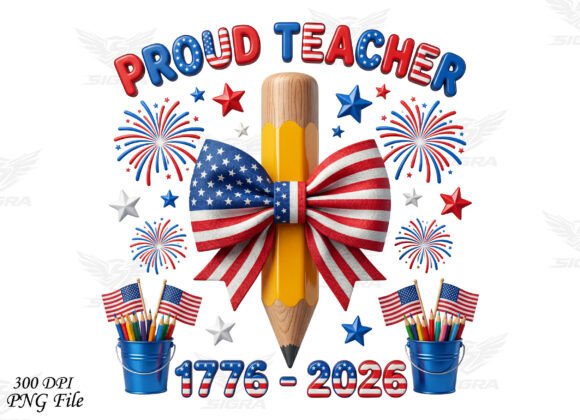 Patriotic Teacher SVG, USA Teacher PNG: Graphics for T-Shirt Designs