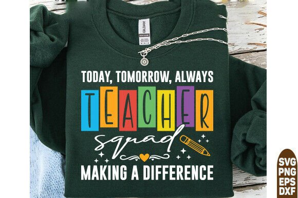 Teacher Squad PNG, Colorful Teacher SVG Graphics