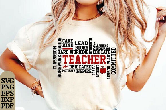 Teacher Svg - Teacher Word Art Svg Dxf Graphics